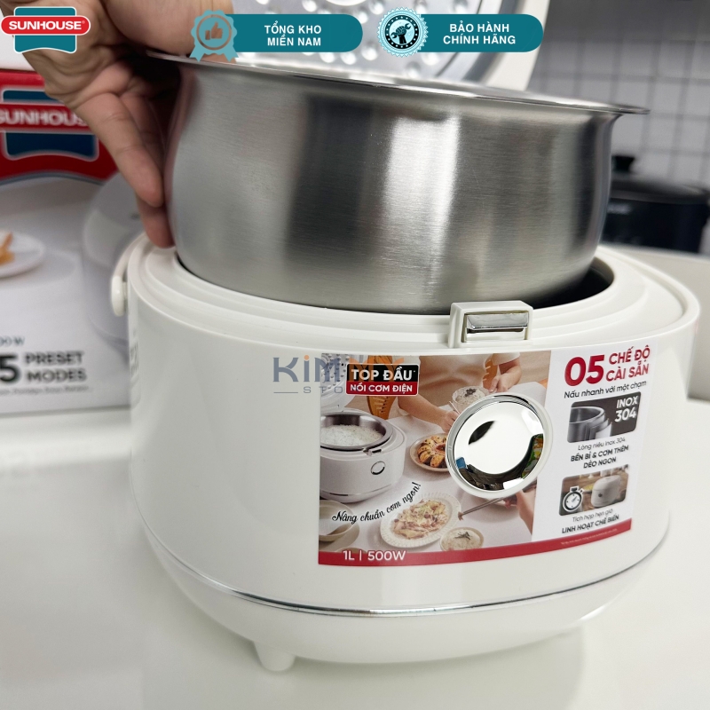 Nồi cơm điện tử 1L - Lòng nồi niêu INOX 304 Sunhouse SHD8803